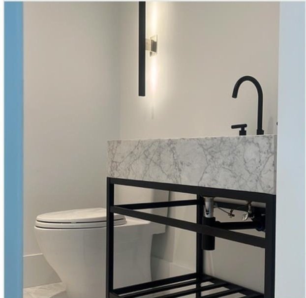 Completed modern vanity installation